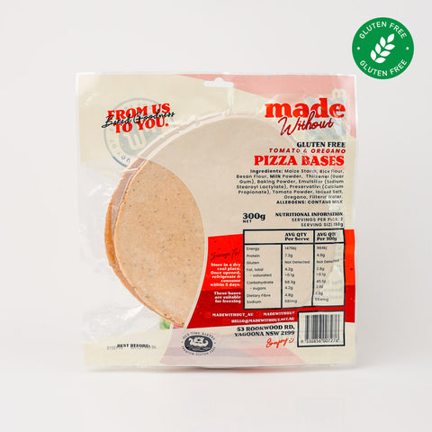 Tomato & Oregano Pizza Bases (GF)
