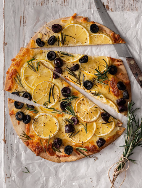 Lemon, Rosemary & Olive Wrap Pizza